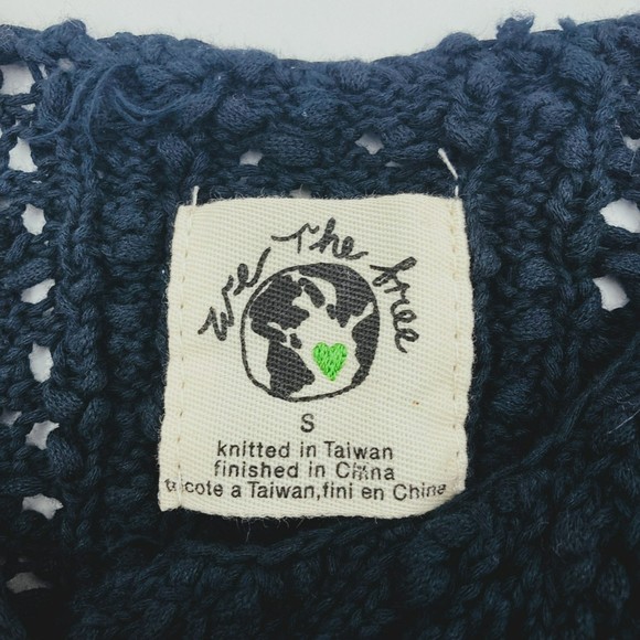 ⭐Free people We The Free Care Stanley Black Crochet Button Up Vest Top Size S - Picture 6 of 10